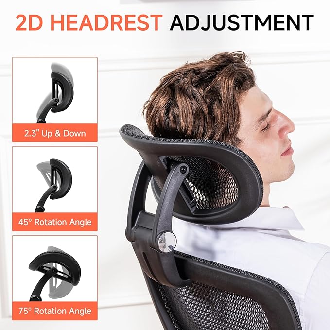 COMHOMA Big and Tall Ergonomic Mesh Office Chair, High Back Home Desk Chair - Image 4