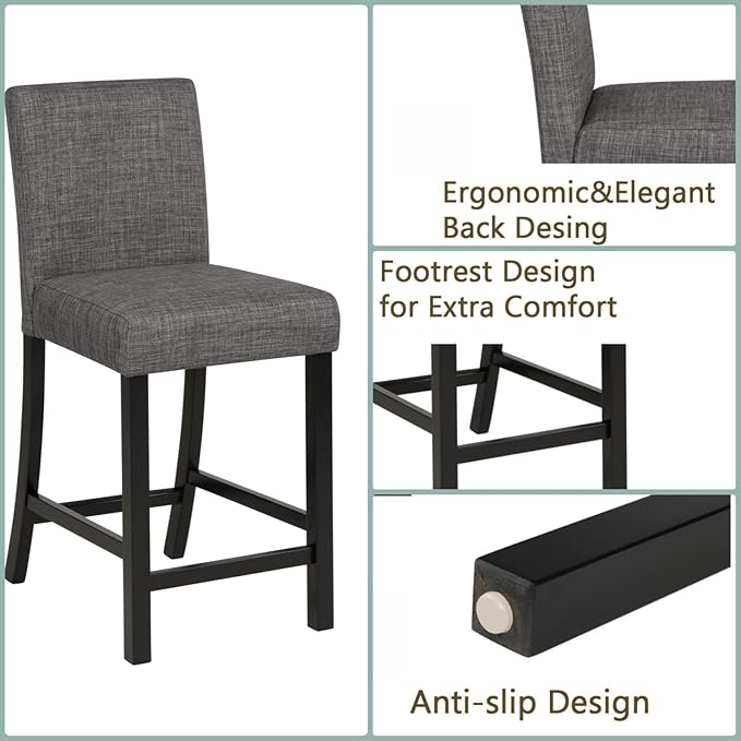 Dining Table Set for 4, 5-Piece Kitchen Table & Chairs Set - Image 2