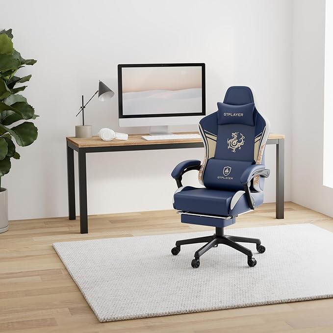 GTPLAYER Gaming Chair with Bluetooth Speakers and Footrest, Dragon Series Video - Image 2