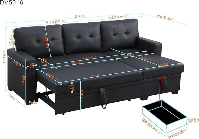 Devion Furniture Philly 4-in-1 Convertible L Shaped Couch - Image 3