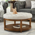 24KF Upholstered Round Coffee Table by WEMARTHOMEDECOR