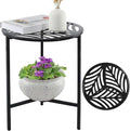 Party Zealot 1 Pack 13" Metal Outdoor Side Tables Small Black Outside End Table by Party+Zealot