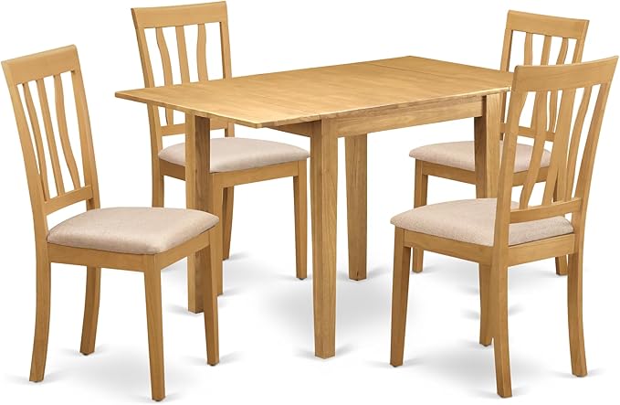 East West Furniture NDAN5-OAK-C 5 Piece Dining Room Table Set Includes a by EastWestFurniture