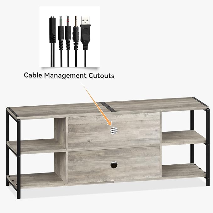 Farmhouse TV Stand for 65+ Inch TV, Industrial TV Cabinet, Entertainment Center - Image 8