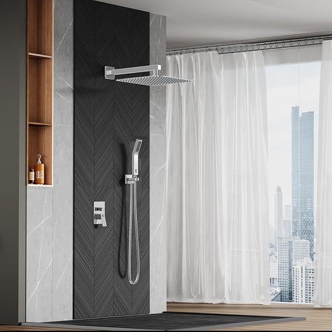SR SUN RISE SRSH-D1203 12 Inches Bathroom Luxury Rain Mixer Shower Combo Set - Image 9