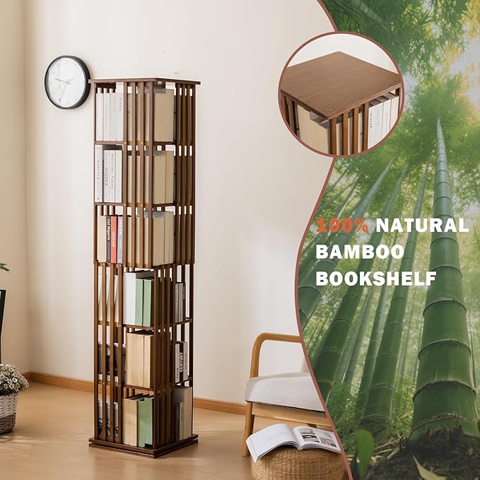 6 Tier Book Shelf, Modern Bookshelves Organizer - Image 7