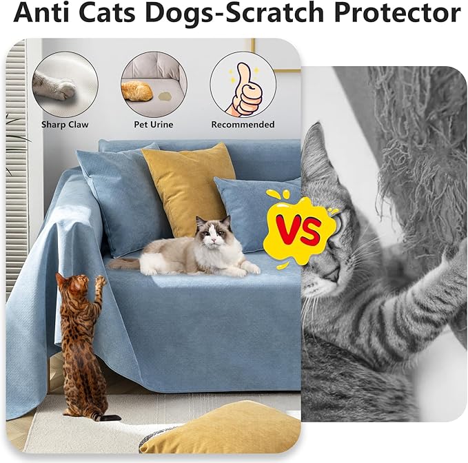 STACYPIK 100% Waterproof Blue Couch Cover - Image 6