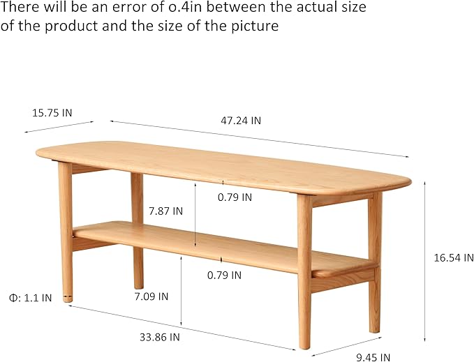 KEIKI 100% Solid Wood Coffee Table, Center Table, Modern Coffee Table - Image 2
