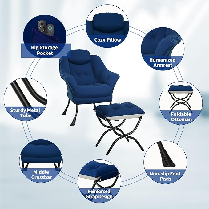 Lazy Chair with Ottoman - Image 4