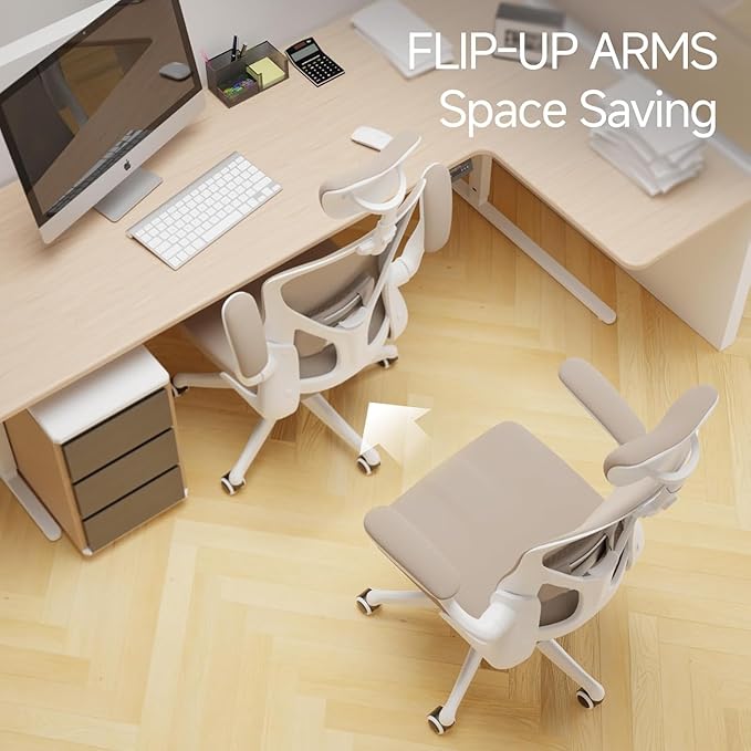 Ergonomic Office Chair with Adjustable Lumbar Support & Flip-Up Armrests - Image 6