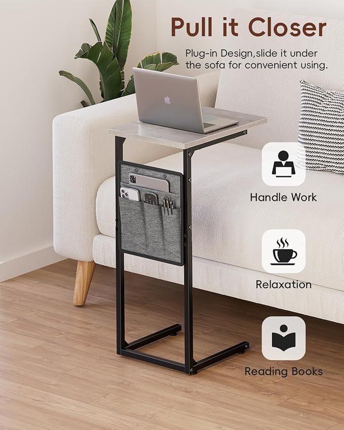Vagusicc C Shaped End Table, Small Side Table - Image 4