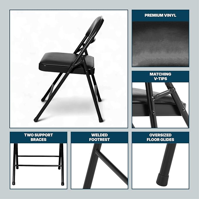 OEF Furnishings OEF950 Series Vinyl Padded Steel Folding Chairs - Image 9