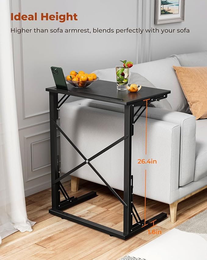 21''Wx28''H Folding TV Tray for Eating, Small Foldable C-Shaped Tray Table - Image 8