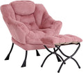 LITA Lazy Chair with Ottoman, Modern Accent Leisure Upholstered Sofa Chair by LITA