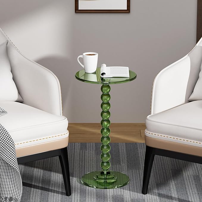 Acrylic Side Table, End Table Round Top - Image 4