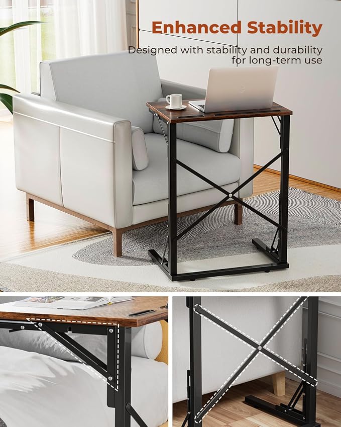 21''Wx28''H Folding TV Tray for Eating, Small Foldable C-Shaped Tray Table - Image 9