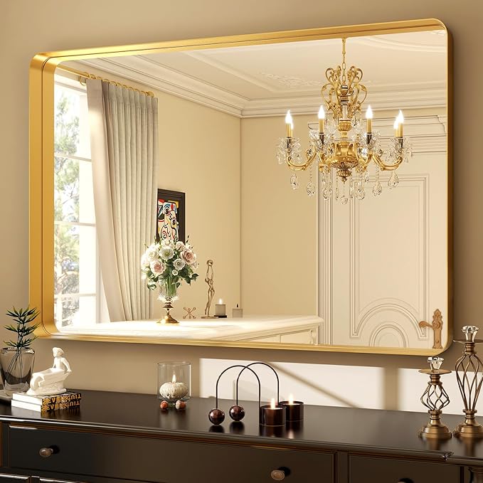 30 x 40 Inch Gold Bathroom Mirror - Image 2