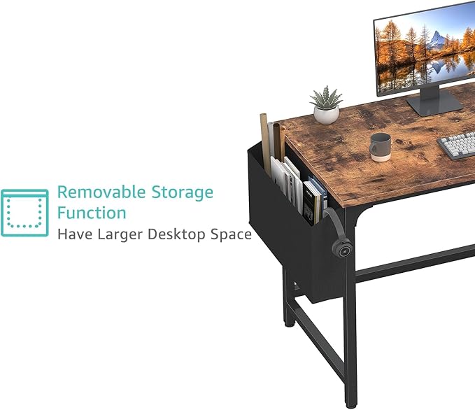 Lufeiya Computer Desk with Fabric Drawers, 47 Inch Desk - Image 6