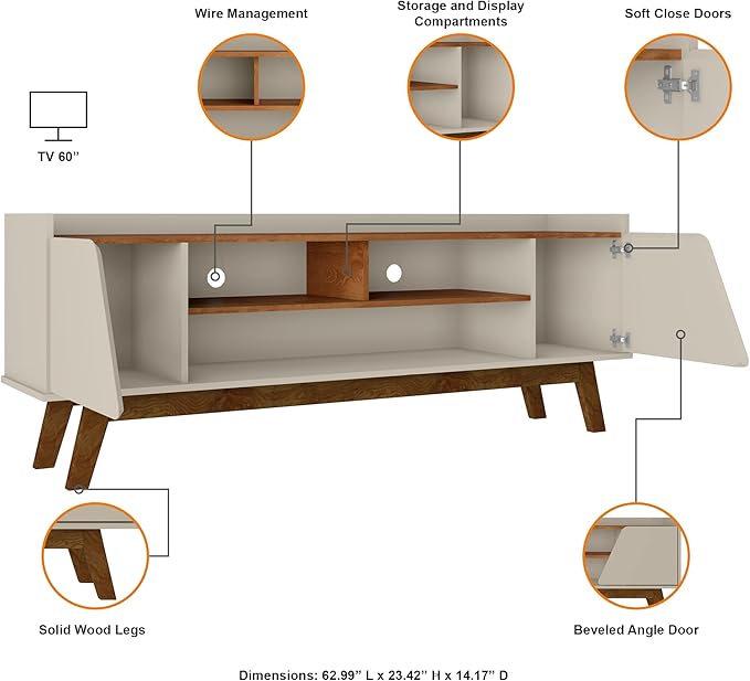 Manhattan Comfort Marcus Mid Century Modern 65 Inch TV Stand - Image 4