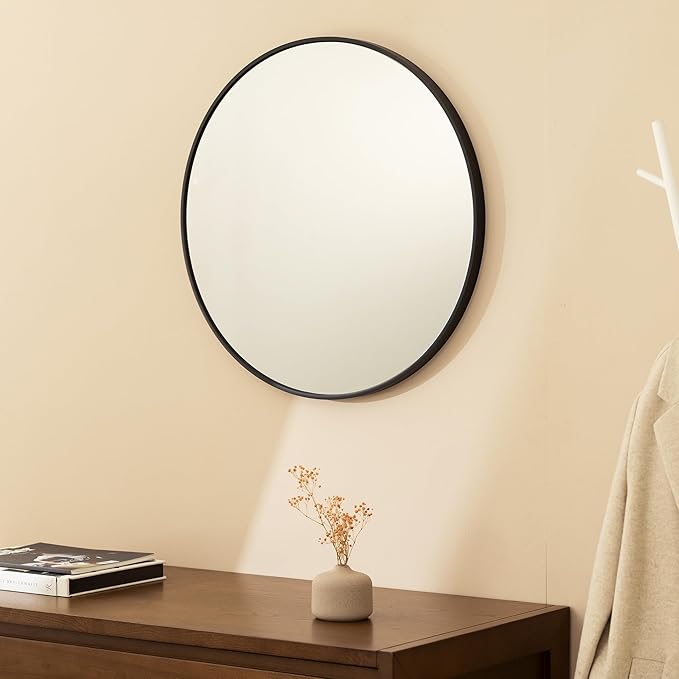 Navaris Round Mirror - 60 cm - Large Circle Wall Mirror by Navaris