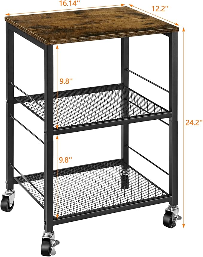 OYEAL Small Nightstand Industrial Square End Table - Image 3