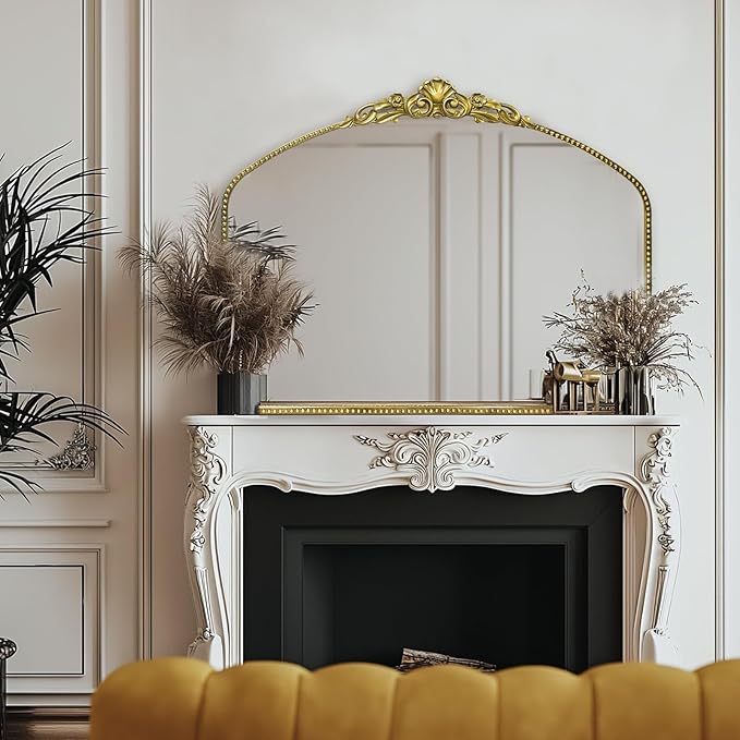 G-LEAF Vintage Baroque Mirror 40"X30", Victorian Antique Mirror, Farmhouse - Image 4