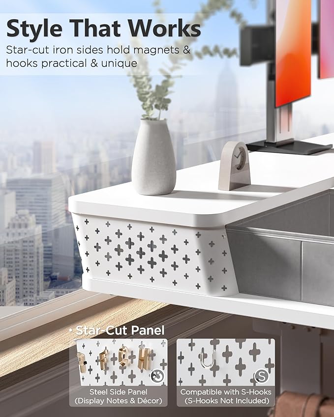 35x20 Inch Standing Desk with Double Drawers, C-Clamp Mount Compatible - Image 4