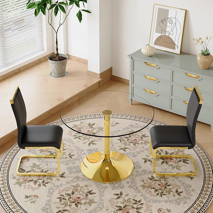 Dining Chairs Set of 2, Faux Leather Dining Chairs - Image 4