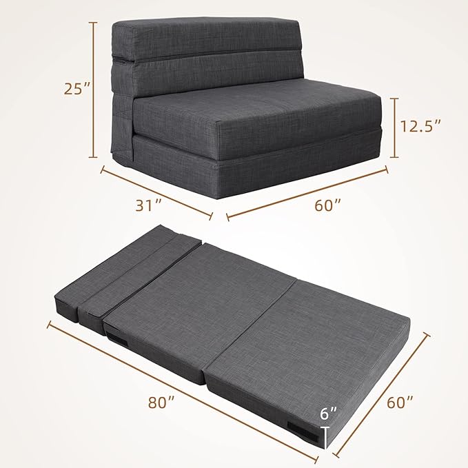 Queen Size Folding Sofa Couch Memory Foam - Image 3