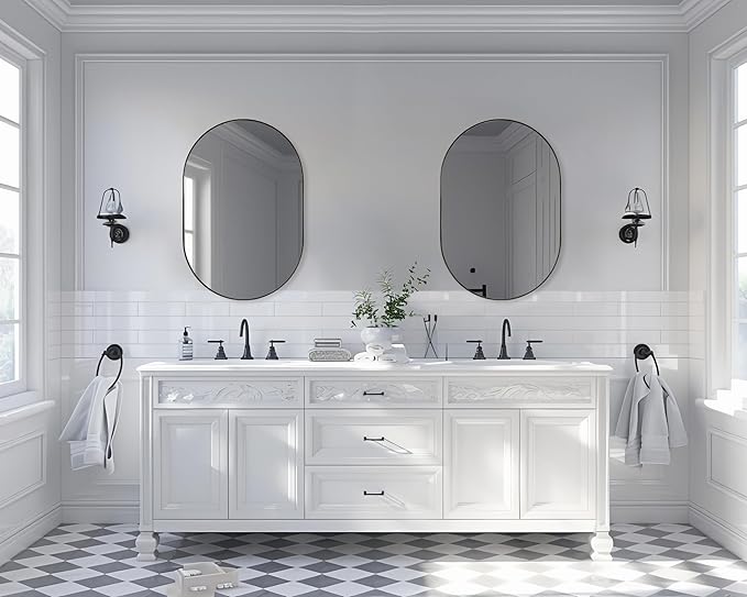 ANDY STAR Bronze Bathroom Mirror, 24x36 Brushed Bronze Oval Mirror, Oval Wall - Image 3