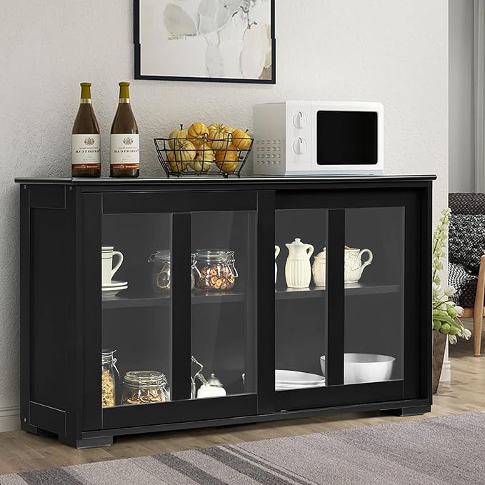 Costzon Sideboard Buffet Cabinet, Wooden Kitchen Storage Cabinet - Image 8