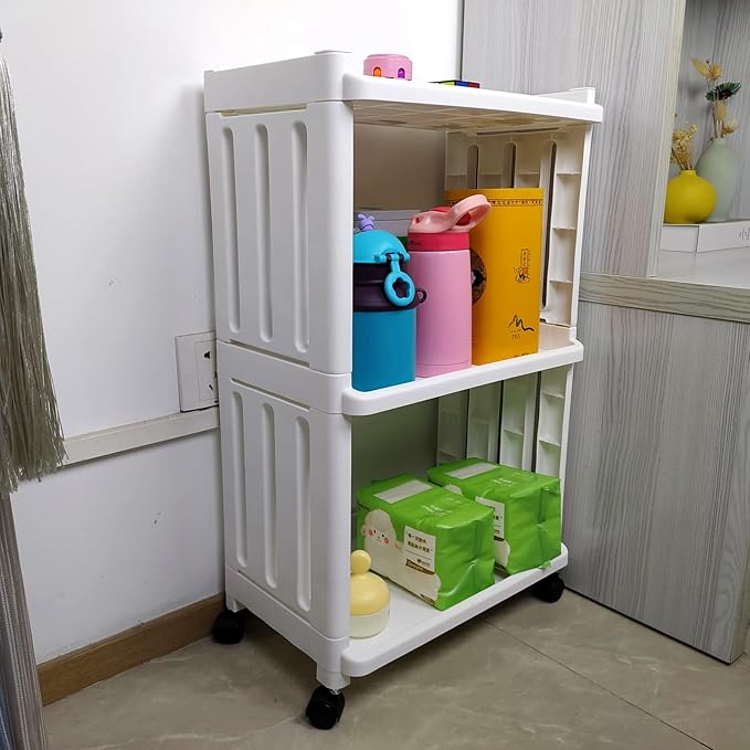 3 Tier Rolling Storage Cart for Bathroom Toilet Side Storage Shelf - Image 5