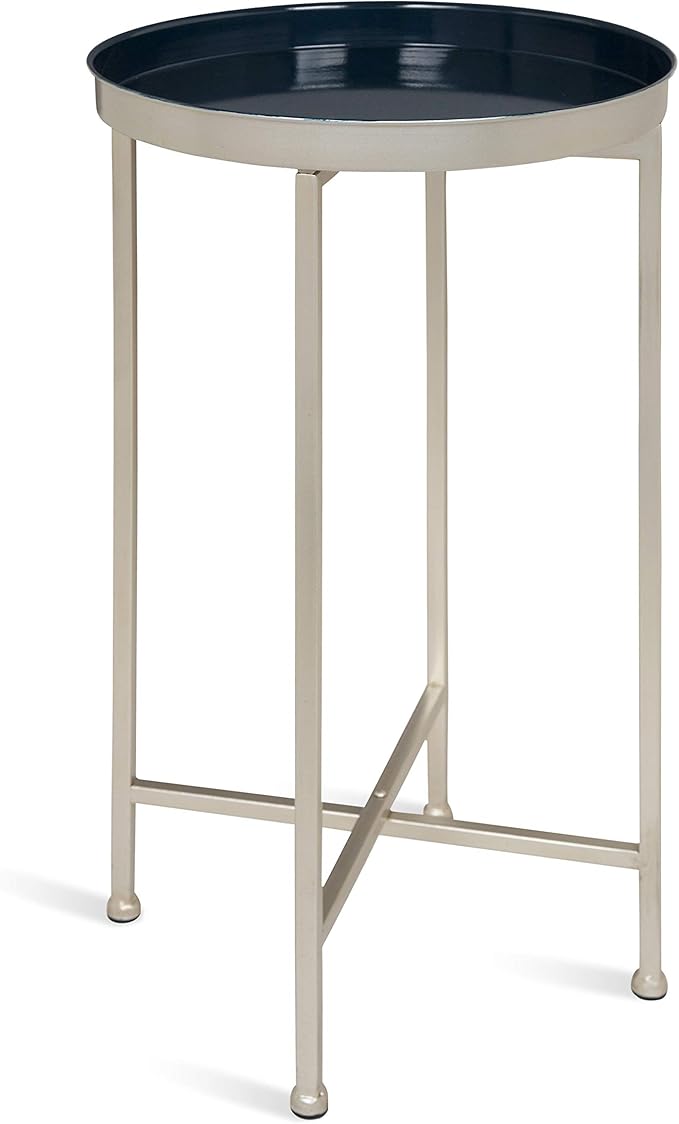 Kate and Laurel Celia Round Foldable Tray Accent Table, Modern Minimalist by KateandLaurel