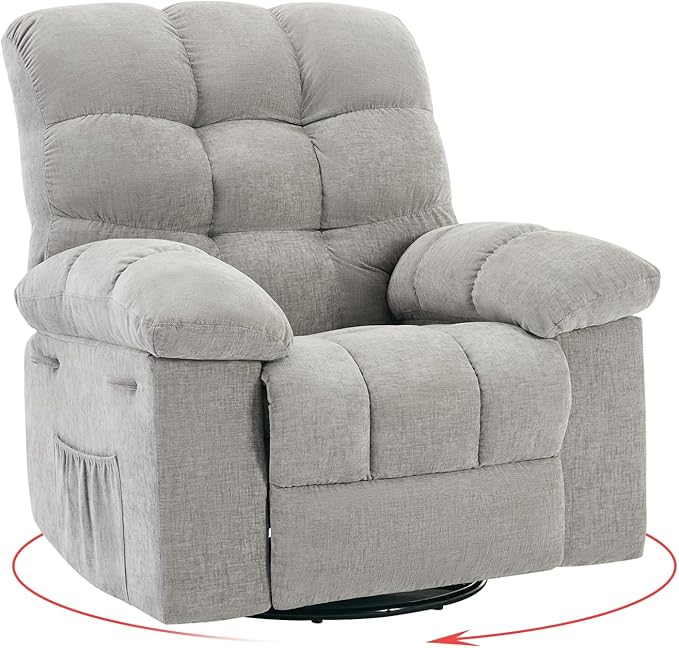 Rocking Recliner Chair, 360° Swivel Rocker Chair by GarveeHome