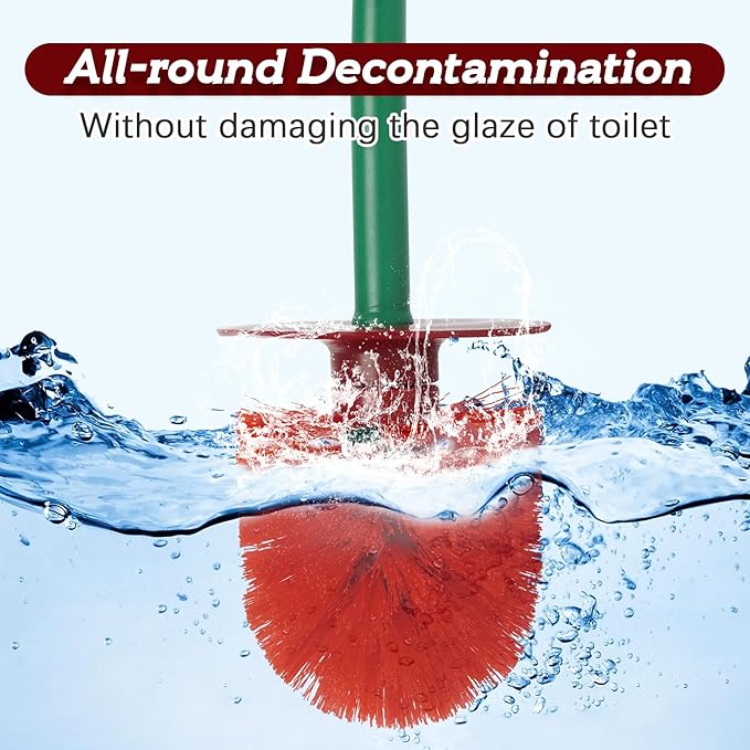 Creative Toilet Brush with Holder Bowl&Long Handle, Household Bathroom Cleaning - Image 3