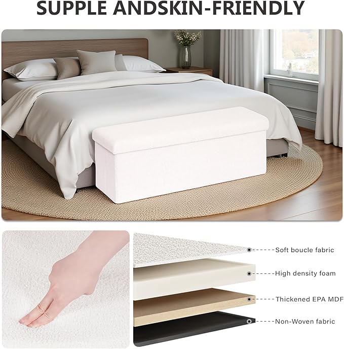 43 Inches Storage Ottoman Bench - Image 4
