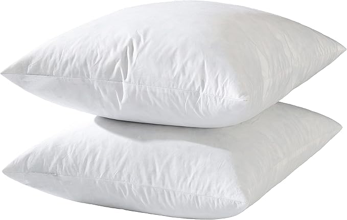 22x22 Decorative Throw Pillow Inserts-Down Feather Pillow Inserts-Square-Cotton by basic+home