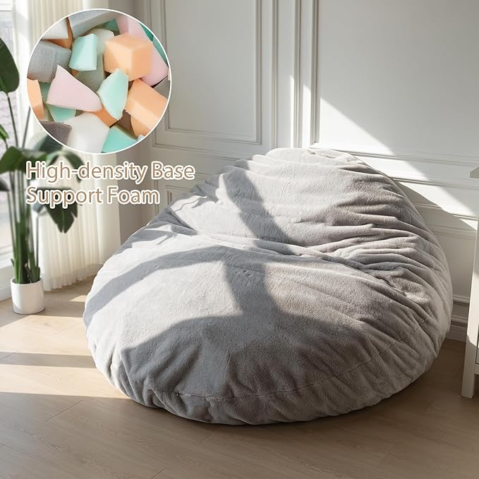 BYBYME 3 in 1 Bean Bag Chair, Convertible Chair Folds from Bean Bag to Lounger - Image 5
