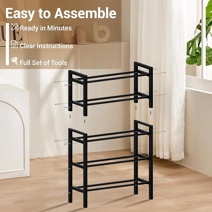 Haddockway Bamboo Shoe Rack for Closet, Free Standing Shoe Organizer - Image 4