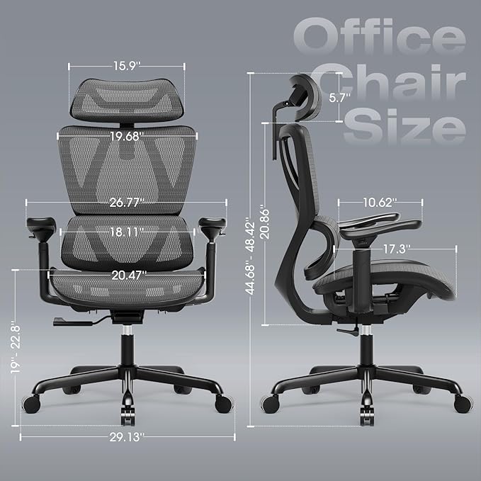T11 Ergonomic Office Chair, High Back Desk Chairs - Image 2