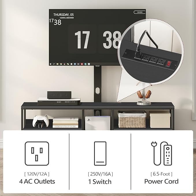 TV Stand with Mount for up to 65", Entertainment Center with Switch-Controlled - Image 5