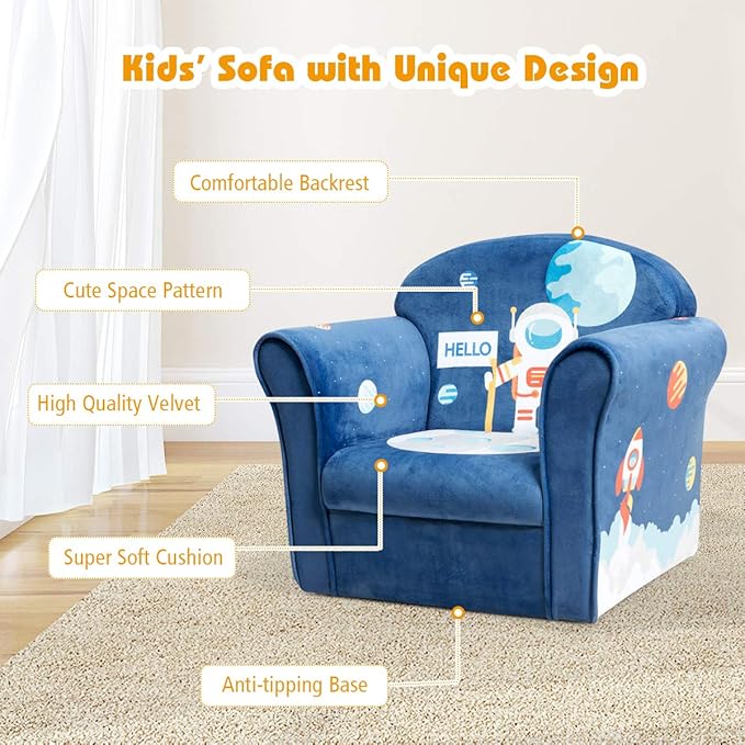Costzon Kids Couch, Children's Sofa Armrest Chair - Image 6