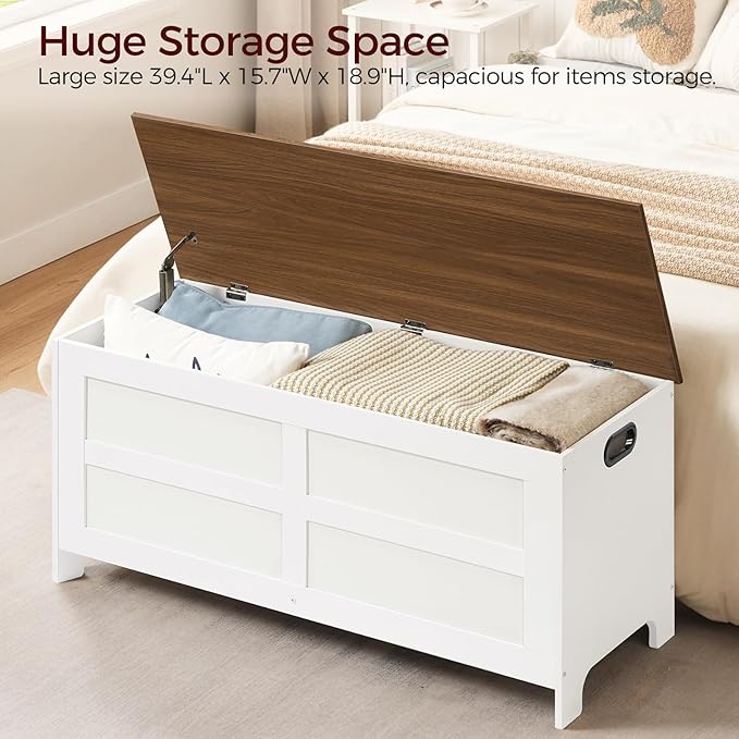 Storage Chest, 39.4” Large Toy Chest, Entryway Storage Trunk, Storage Bench - Image 4