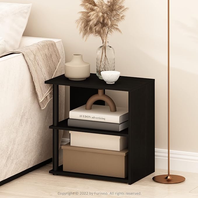 Furinno Romain 2-Tier End Table, Espresso/Black - Image 2