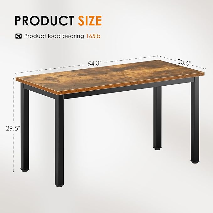 DlandHome Large Computer Desk, Composite Wood Board, Decent and Steady Home - Image 2