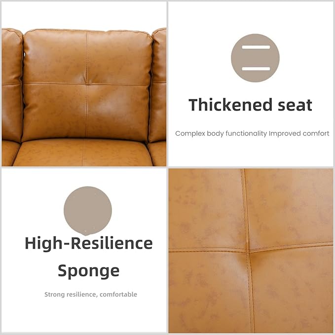 L Shaped Sectional Couches, Leather Couch Modular Sectional Sofa - Image 5