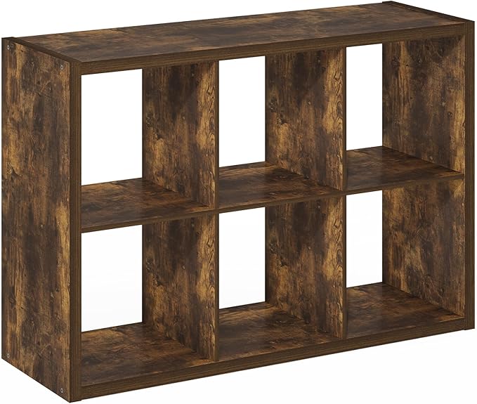 Furinno Cubicle Open Back Decorative Cube Storage Organizer, Amber Pine - Image 8
