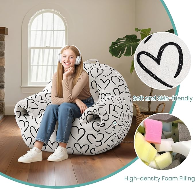 DAICO Bean Bag Chairs for Adults, Comfy Bean Bag Sofa Chair - Image 5