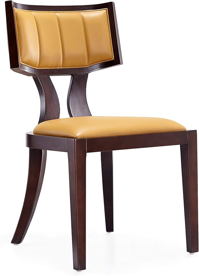 Manhattan Comfort Pulitzer Faux Leather Dining Chairs Set of 2, Solid Beech Wood - Image 5