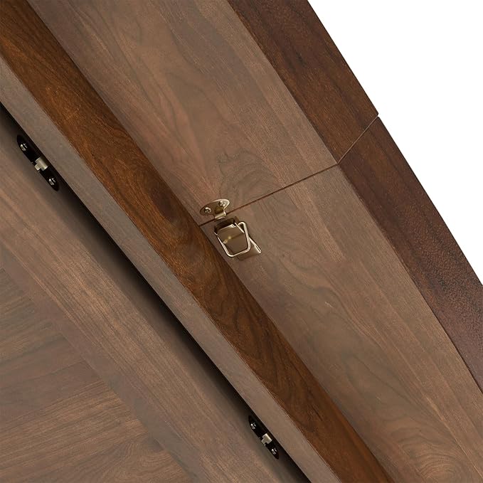 SIMPLIHOME Draper Extendable Dining Table, Solid Wood Walnut Veneer in Walnut - Image 16